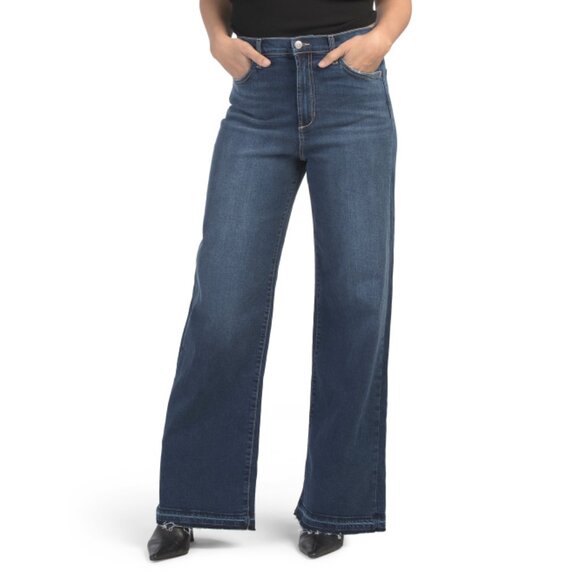 JOE'S Dark Wash Wide Leg Full Length Released Hem Jeans - Picture 1 of 2